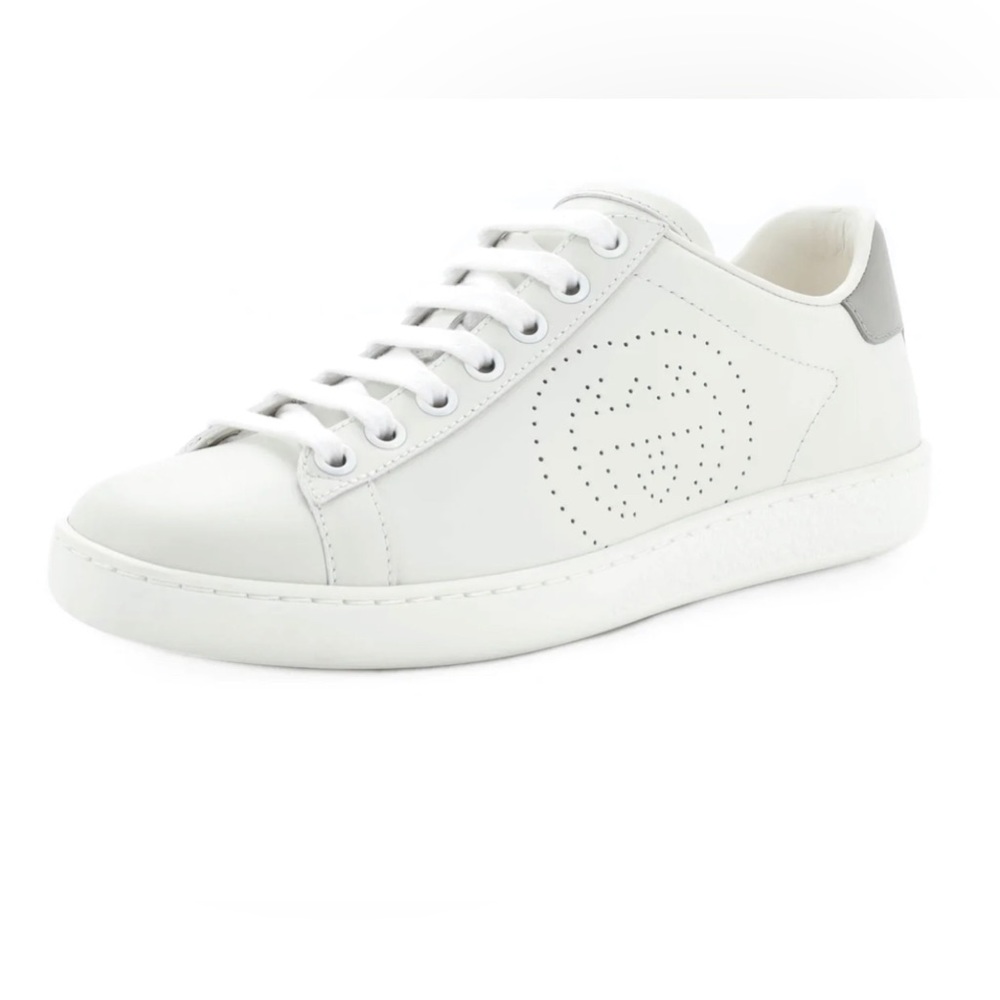 GUCCI “ACE” Sneaker, Women’s 41.0IT- WHT//GRY